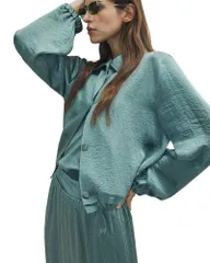 マレーラ レディース アウター ジャケット・ブルゾン Marellalbatro Crinkle Twill Jacket Green グリーンのサムネイル