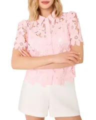 ミリー レディース トップス シャツ レース MILLY Addison Roja Lace Top Blush ブラッシュのサムネイル