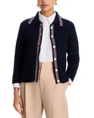 トムブラウン レディース アウター カーディガン ウール Thom Browne Colla red Wool Blend Cardiga navy ネイビーのサムネイル