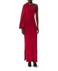 ランバン レディース トップス ワンピース アシンメトリー Lanvin Asymmetrical Choker Dress In Viscose Red レッドのサムネイル