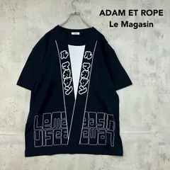 Adam et Rope Le Magasin アダムエロペ ルマガザン オリジナルハッピTシャツ 半袖 トップス 法被 祭り 祭 プリント ロゴ コットン100% ネイビー 紺 クルーネック 丸首 カットソー ジュン ★ ■◆のサムネイル