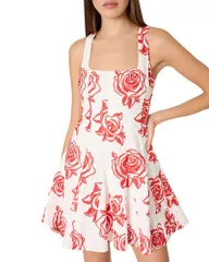 ミリー レディース トップス ワンピース 刺繍 MILLY Ariel Rosembroideredress Redwhite ホワイトのサムネイル