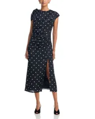 ミリー レディース トップス ワンピース プリント ミディ MILLY Karina Printed Midi Dress Blackwhite ホワイトのサムネイル