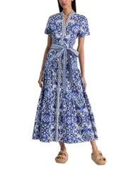 アリスアンドオリビア レディース トップス シャツ ミディ Alice and Olivia Lucy Roll Sleeve Midi Shirt Dressolsticeのサムネイル