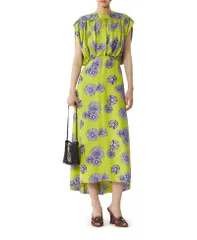 ランバン レディース トップス ワンピース プリント ミディ シルク Lanvin Printed Silk Midi Dress AbsinthLilac ライラックのサムネイル