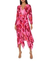 ミリー レディース トップス ワンピース プリーツ MILLY Liora Blur red Blossom Pleatedress Pink Multi ピンクのサムネイル
