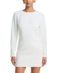 ミリー レディース トップス ワンピース クレープ ミニ MILLY Audrey Crepe Mini Dress White ホワイトのサムネイル