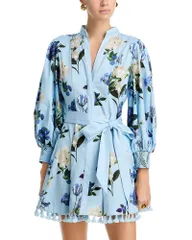 アリスアンドオリビア レディース トップス シャツ ミニ Alice and Olivia Lucy Long Sleeve Mini Shirt Dress Fly Awayのサムネイル