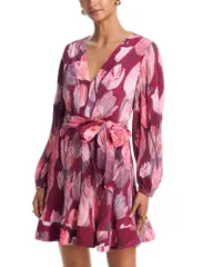 ミリー レディース トップス ワンピース プリーツ プリント MILLY Liv Printed Pleatedress Red Multi レッドのサムネイル