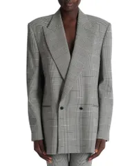 バルマン レディース アウター ジャケット・ブルゾン Balmain Oversized Jacket in Prince of Wales Jacquard Black ブラックのサムネイル