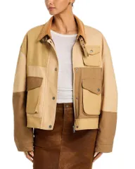 イザベルマランエトワール レディース アウター ジャケット・ブルゾン コットン Isabel Marant Etoile Risla Cotton Mixed Media Jacket Beige ベのサムネイル