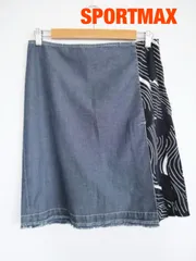 SPORTMAX　スポーツマックス　スカート　Lサイズ　４４　デニムブルー　ブラック　オフホワイト　ミニ丈　おしゃれ　お出掛け　送料込み　6468152のサムネイル