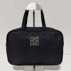 GIVENCHY ジバンシー ポーチ ブラック ラインストーン ロゴ ナイロン 化粧ポーチ 小物入れ B654のサムネイル