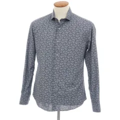 【中古】エポカウォモ EPOCA UOMO コットン ペイズリー プリント カジュアルシャツ ネイビー【サイズ46】【メンズ】のサムネイル