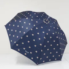 傘 PAUL&JOE ACCESSOIRES ポールアンドジョー アクセソワ USED美品 ネイビー ドット 猫 UV 60cm S3506のサムネイル