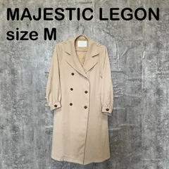 【T-1689】MAJESTIC LEGON マジェスティックレゴン Mサイズ相当 トレンチコート ロング ベージュ ダブルボタン ロングコート レディースのサムネイル