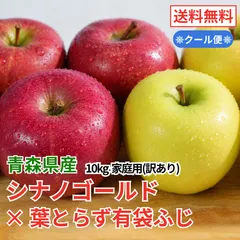 （クール便）青森県産 りんご シナノゴールド×葉とらず有袋ふじ 10kg 訳あり 送料無料 産地直送のサムネイル