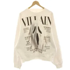 ダブレット doublet VILLAIN COVER PRINT SWEAT SHIRT スウェット トレーナー 長袖 裏起毛 ダメージ加工 S 白 ホワイト 25AW53CS412 /HN3のサムネイル