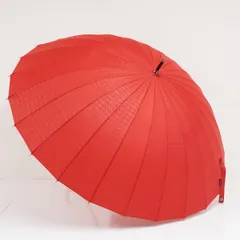 mabu マブ 傘 USED美品 江戸 「紅×七宝」 赤 和風 レトロ 男女兼用 24本骨 多間 グラス骨 和装 和柄 着物 60cm  A4209のサムネイル