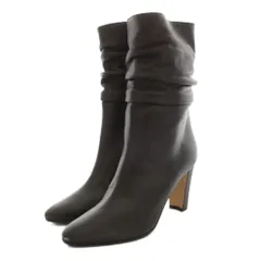 マノロブラニク MANOLO BLAHNIK カラッソ Calasso ショートブーツ ポインテッドトゥ ハイヒール レザー 37 こげ茶 ダークブラウン /YT23のサムネイル