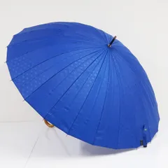 mabu マブ 傘  江戸 24本骨傘 USED美品  瑠璃紺  店舗限定品 江戸切子 和風モダン レトロ 男女兼用 晴雨兼用 UV グラス骨 60cm  A4210のサムネイル