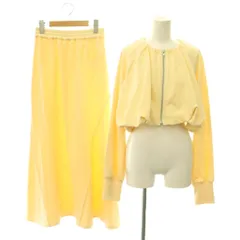 アメリヴィンテージ Ameri VINTAGE 26SS BALLOON SWEAT TOP WITH SKIRT セットアップ ジャケット ノーカラー スカート フレア ロング S バターイエロー /HK ■OSのサムネイル