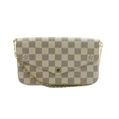 ルイヴィトン LOUIS VUITTON ポシェットフェリシー ダミエアズール チェーンウォレット ショルダーバッグ ベージュ 紺 ネイビー N63106 /MI ■OS ■OHのサムネイル