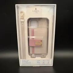 【未使用品】ランバン iPhone 13 mini 用ケース ハードケース　LANVIN ロングストラップ付 & カードポケット付　Greige グレージュ　79-4..6のサムネイル