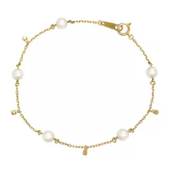 ミキモト アコヤ パール ステーション ブレスレット #18.5 K18 (K18YG) レディース MIKIMOTO【中古】 【ジュエリー】のサムネイル