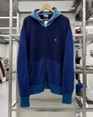 (XL) A BATHING APE アベイシングエイプ 00s OG エイプ HEAD カラーブロック ウール ニット フードジップアップのサムネイル