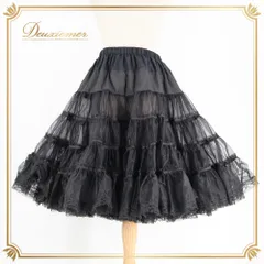 ダンス 衣装 SAM'S パニエ スカート ブラック系 スクエアダンス フォークダンス 黒  シンプル ボリューム ペチコート インナー 2枚仕立 ふんわり レース 花 かわいい ダンス衣装 イベント ステージ レディース SAMSのサムネイル
