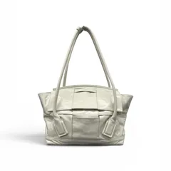 BOTTEGA VENETA 極美品 ザ アルコ ミディアム マキシイントレチャート トートバッグ 575941 レザー オフホワイト 肩掛け ハンドバッグ BV Aランク 中古 鑑定済 ボッテガバッグのサムネイル