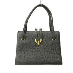 レウロカーティ LEU LOCATI 美品 オーストリッチ トートバッグ レザー 黒 ブラック 0629 ■GY99のサムネイル