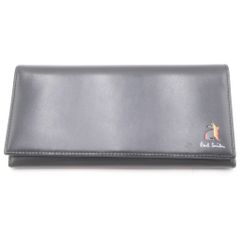 美品 ポール・スミス マーケトリーストライプラビット 長財布 ダーク