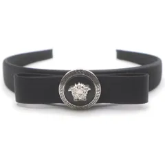 VERSACE (ヴェルサーチ) ジャンニ メタル ビスコース×シルク リボン ヘッドバンド カチューシャ ブラック 1014906のサムネイル
