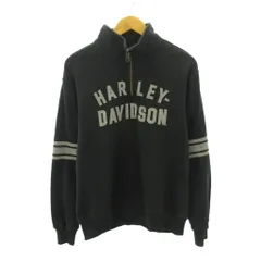 ハーレーダビッドソン HARLEY DAVIDSON ハーフジップ スウェット トレーナー ロゴ プリント 長袖 M 黒 ブラック 0705のサムネイル