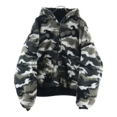 BALENCIAGA (バレンシアガ) 24AW Ski Zip-Up Hooded Teddy Jacket スキー ジップアップ フーディー テディジャケット グレー/カーキ/ホワイト 809469 TPQ11のサムネイル