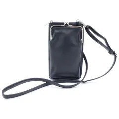 Yohji Yamamoto (ヨウジヤマモト) がま口 レザー ショルダーバッグ ショルダーウォレット 長財布 ブラックのサムネイル