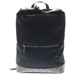 FENDI (フェンディ) ズッカ柄 ナイロン レザー バックパック リュックサック ブラック 7VZ044 A4NDのサムネイル