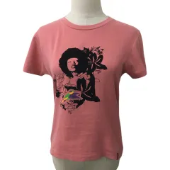 リーバイス レッドタブ Levi's RED TAB カットソー Tシャツ プルオーバー ラウンドネック プリント フロッキー 半袖 M ピンク 黒 ブラックのサムネイル