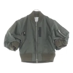 Sacai (サカイ) 24SS Nylon Twill Blouson Jacket ナイロン ツイル 半袖 ジップアップ ブルゾン MA-1 ジャケット カーキ レディース 24-07084のサムネイル