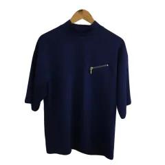 ノーアイディー NOID Tシャツ カットソー プルオーバー ボトルネック 無地 五分袖 ONE 紺 ネイビーのサムネイル
