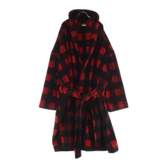 VETEMENTS (ヴェトモン) 17AW Bathrobe Fleece Coat チェック柄 フリース ガウンコート レッド/ブラック MH17JA13のサムネイル