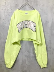 snidel スナイデル カレッジロゴ調 クロップド ロング Tシャツ スウェット sizeF/ライトグリーン  ■■ レディースのサムネイル