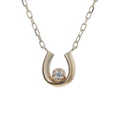 KANDA】K10 YG 馬蹄 0.03ct ダイヤモンド ネックレス - メルカリ
