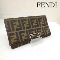 極美品 FENDI FFバックル 長財布 ズッカ柄 ブラウン 箱付き 283 - メルカリ