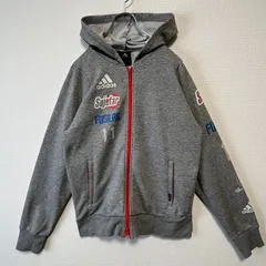 【良品】 adidas アディダス ロゴ バックプリント ジップアップパーカーのサムネイル