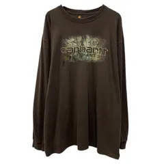 メキシコ製 carhartt 長袖 プリントTシャツ 2XL ブラウン カーハート プルオーバー ビッグプリント オリジナルフィット 春物 a807-5484のサムネイル