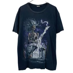 FRUIT OF THE LOOM 半袖 プリントTシャツ L～ ブラック フルーツオブザルーム プルオーバー グラフィック スカル 夏物 a807-5497のサムネイル