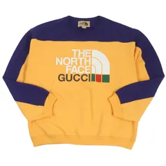 美品 グッチ THE NORTH FACE 21AW 671449 バイカラー ロゴプリント トレーナー スウェット M イタリア製 正規品のサムネイル